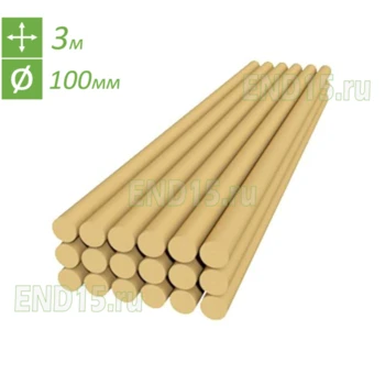 Оцилиндрованный брус, бревно диаметр 100мм, 3м